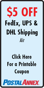 $5 OFF FedEx, UPS, & DHL Air Shipping