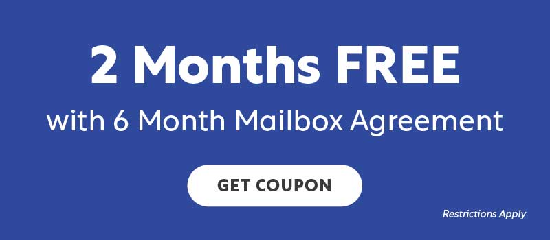 2 Months FREE with 6 Month Mailbox Agreement - Get Coupon