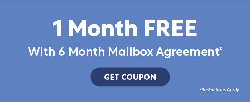 1 MONTH FREE with 6 Month Mailbox Agreement - Get Coupon