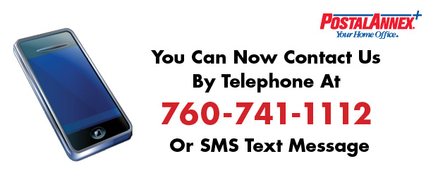 You can now text us at 760-741-1112