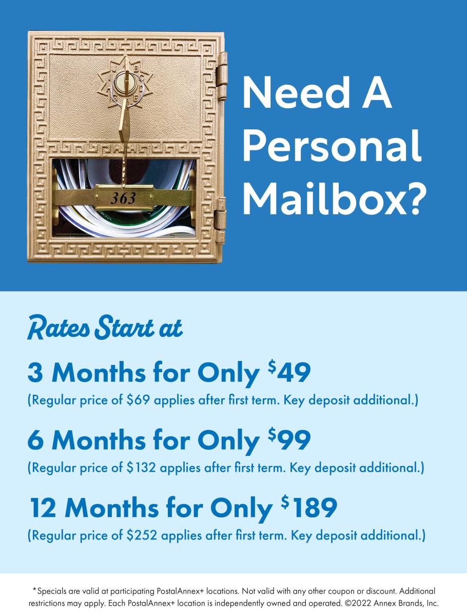 Mailbox Rental Rates