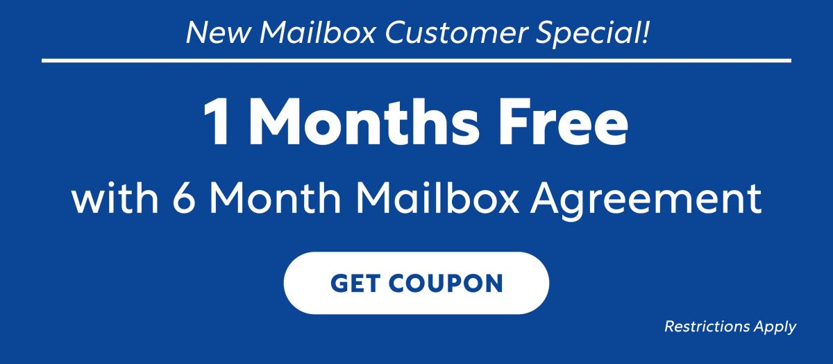 1 Month Free with 6 Month Mailbox Rental Agreement