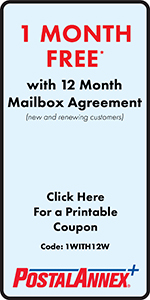 1 Month Free Mailbox with 12 Month Agreement