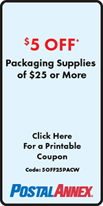 $5 Off $25 Packaging Suppplies