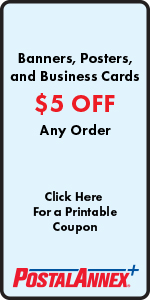 $5 Off Banners, Posters, Business Cards