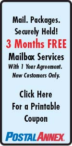 Coupon - 3 Months Free Mailbox Service With 1 Year Rental