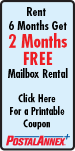 Rent 6 month get 2 free mailbox coupon