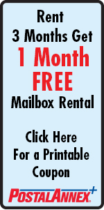 Rent 3 Month Get 1 month free mailbox coupon