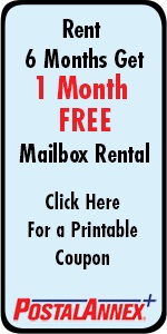 1 Month Free Mailbox Rental