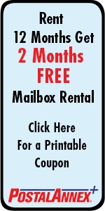 2 Months FREE Mailbox Rental