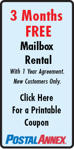 PostalAnnex+ Mount Juliet TN 3 Months Free Mailbox Rental Coupon