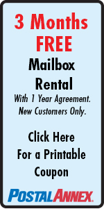 PostalAnnex 19004 3 Months Free mailbox rental coupon