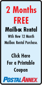 2 Months Free Mailbox Rental 12 Month Purchase