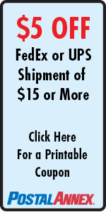 $5 Off Fedex or UPS Shipment $15 or more