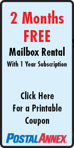 2 Months Free Mailbox Rental with 1 Year Subscription