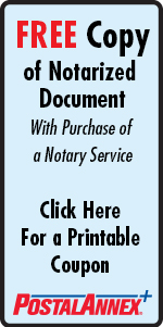 PostalAnnex+ of Vancouver -  Free Copy Of Notarized Document