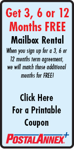 Mailbox Rentals 3,6,12 Months Free