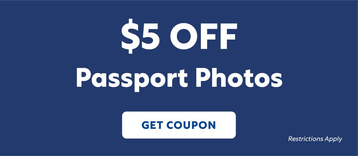 $5 off passport photos