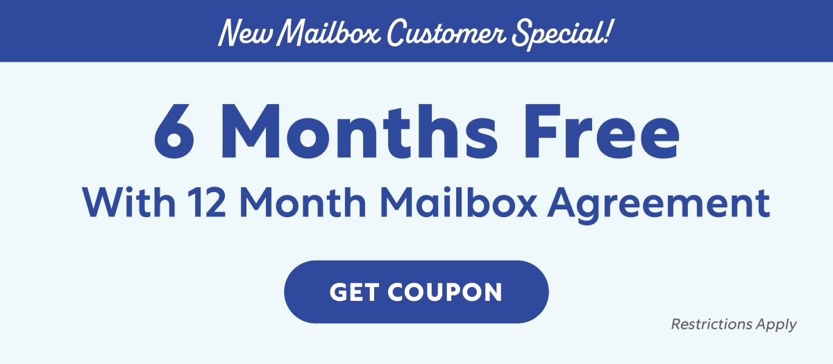 6 Months Free with 12 Month Mailbox Rental