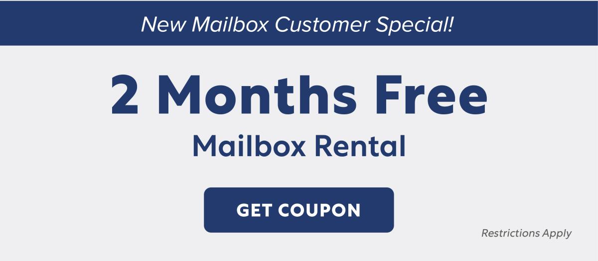 2 Months Free Mailbox Rental with 12 Months Agreement