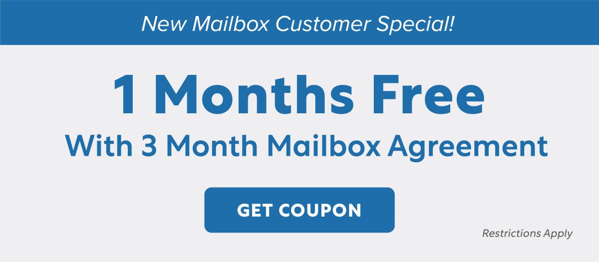1 Month Free Mailbox with 3 Month Agreement