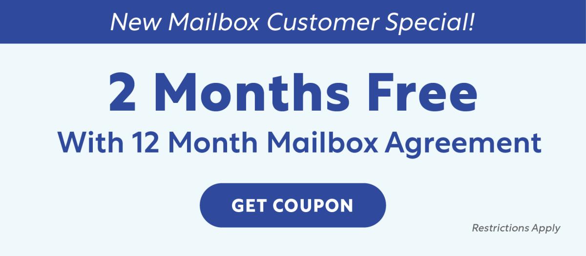 2 Months Free with 12 Months Mailbox Rental
